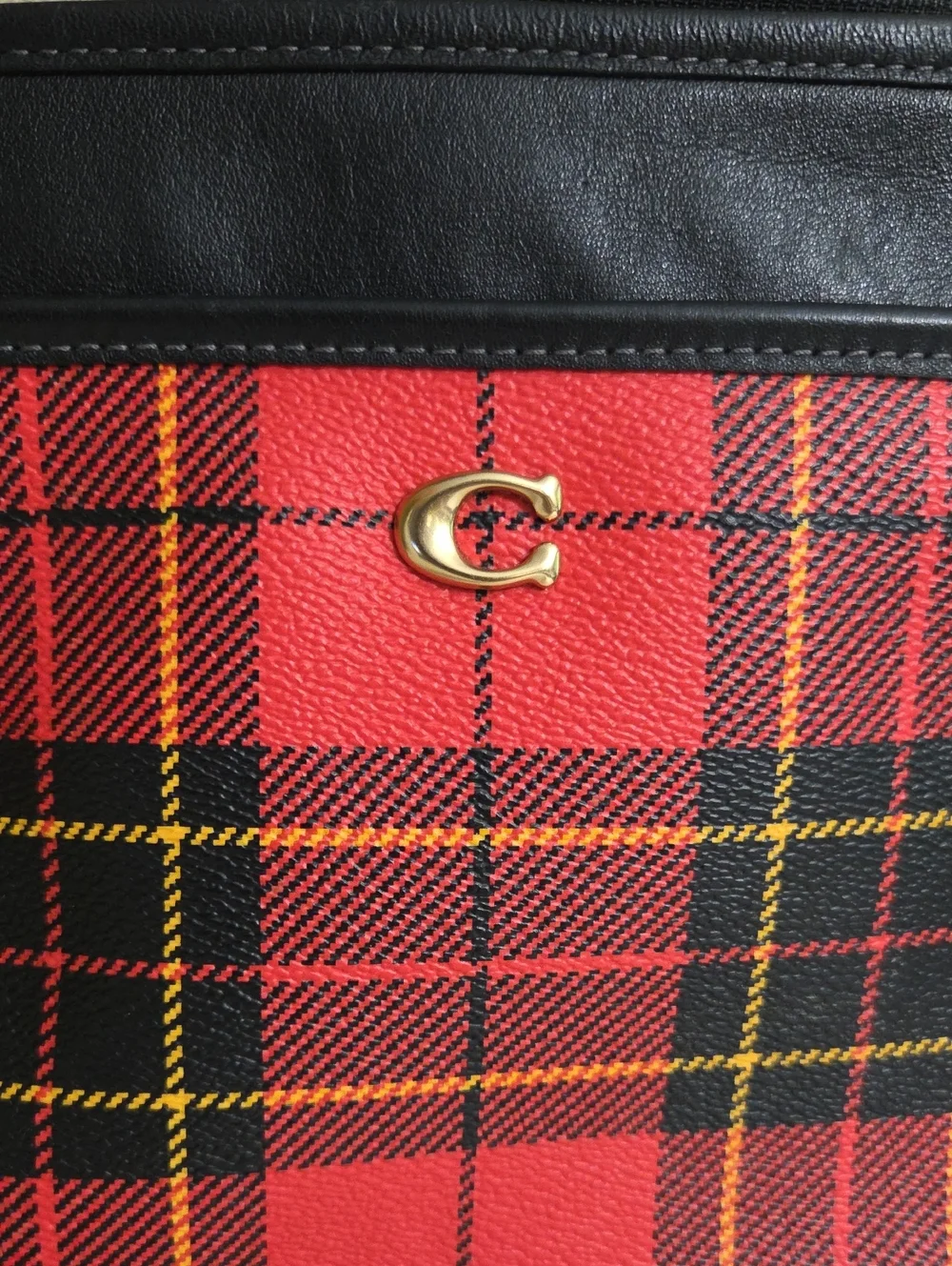 Coach Red Plaid Leather Small Shoulder Bag - Picture 10 of 15